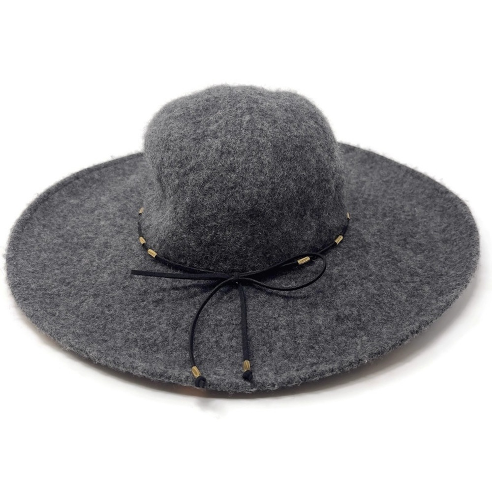 Gray Wool Wide Brim Hat | 70% Wool Fedora‎ | Boho Minimal | My Basic
